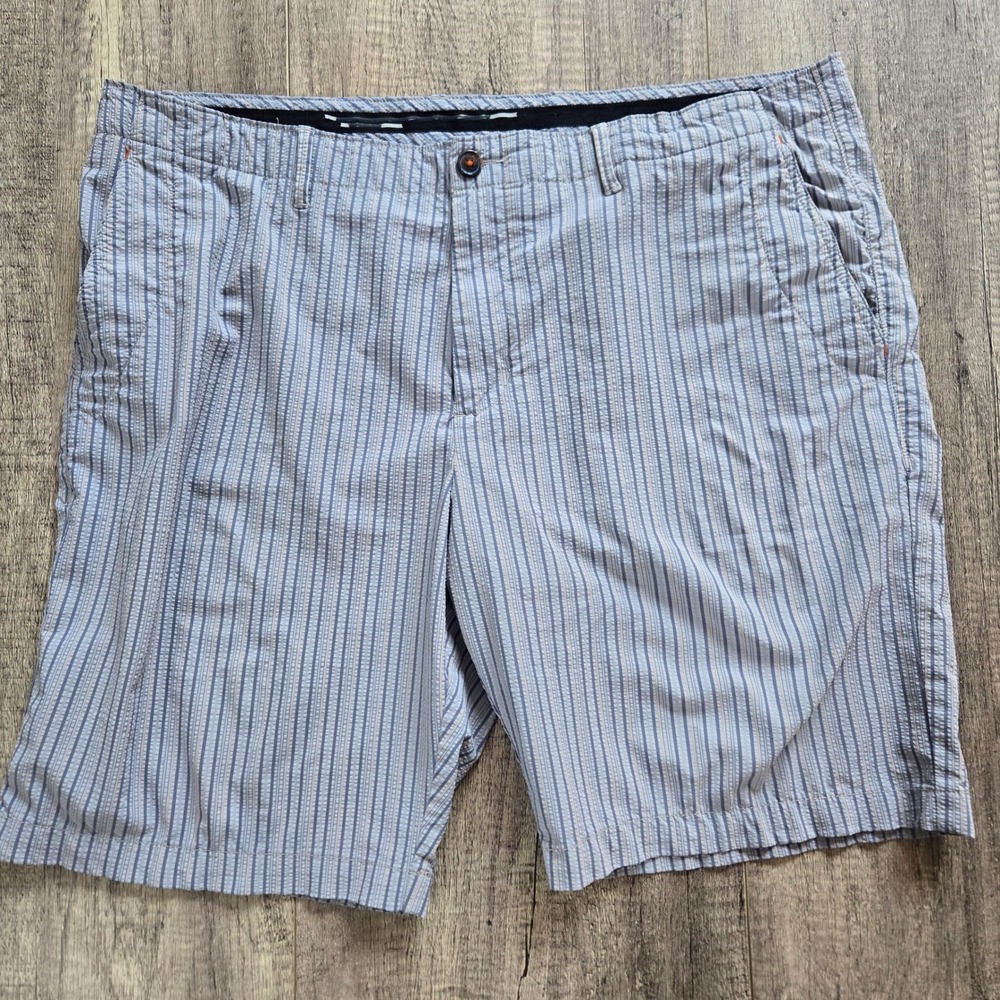 Tommy Bahama Mens Blue White Striped Seersucker Stretch Shorts Size 40 Coastal